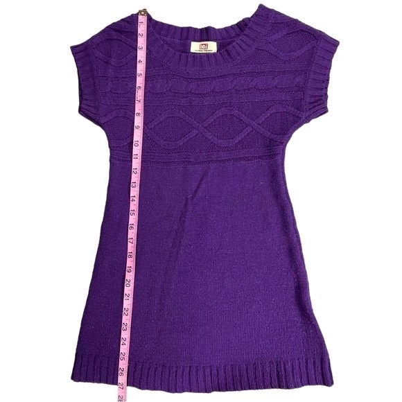 l.e.i. Size small vintage purple sweater mini dress short sleeve cute design - Picture 6 of 8
